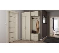 Armoire vestiaire "Przedpokój 140" en beige cachemire avec ferrures premium, 140x225x52 cm