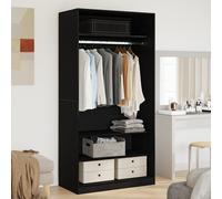 vidaXL Armoire Chêne noir 100 x 50 x 200 cm Bois composite