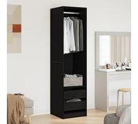Armoire Vidaxl En Chêne Noir 50x50x200 Cm En Bois D'ingénierie Noir