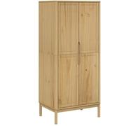 Armoire - VIDAXL - Floro - Bois Massif de Pin - Cire Marron - 2 Portes - 77x53x171 cm