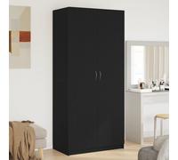 Armoire Vidaxl Noir Chêne 90x52x200 Cm En Bois D'ingénierie Noir