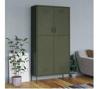 Armoire - vidaXL - Vert olive - Acier - 90x50x180 cm - 4 étagères réglables