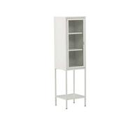 - Armoire vitrée avec étagère en acier Misha blanc