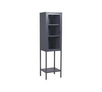 - Armoire vitrée avec étagère en acier Misha gris
