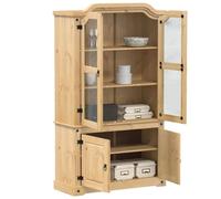 Armoire Vitrée ""Corona"" 1 Lot En Pin Massif 103,5x42x180 Cm Avec Porte Verre Multicolore