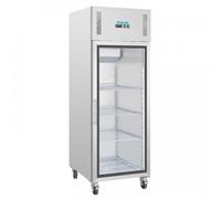 Armoire vitrée inox réfrigérée positive 600 Litres, 1 porte vitrée GN 2/1, 300 W, 220 V - MONO