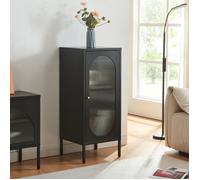 Armoire vitrée Karlskrona acier verre 102 x 43 x 40 cm noir mat
