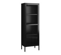Armoire vitrée Säkylä acier verre 150 x 50 x 35 cm noir _x000D_