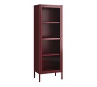 Armoire vitrée Säkylä acier verre 150 x 50 x 35 cm rouge bordeaux _x000D_