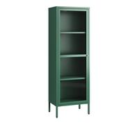 Armoire vitrée Säkylä acier verre 150 x 50 x 35 cm vert sapin _x000D_