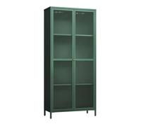 Armoire vitrée Säkylä acier verre 180 x 80 x 35 cm vert sapin _x000D_