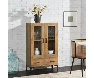 Armoire vitrée Søndersø 115 x 70 x 31 cm effet chêne