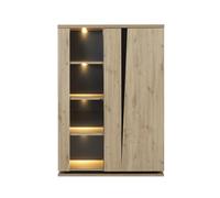 Armoire vitrée Split 2 Portes - chêne Artisan