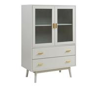 Armoire vitrée Susa 120 x 80 x 40 cm beige