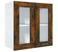 Armoire vitrée suspendue, Meuble haut cuisine Chêne fumé 60x31x60cm Bois ingénierie 8544258 FrenchDays