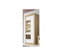 Armoire vitrine, buffet haut coloris Chene cambrian,blanc - Longueur 96 x Profondeur 41 x Hauteur 201 cm --