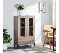 Armoire vitrine 'Søndersø' avec tiroir et 2 portes 70 x 31 x 115 cm imitation chêne Sonoma