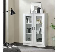 Armoire vitrine 'Sorø' 80x31x115cm blanc
