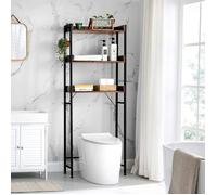 Armoire WC à 3 Niveaux - VASAGLE - Style Industriel - Marron Rustique et Noir