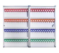 Armoires à 24/32/48/72/96 Clés en Aluminium, Placards à Clés pour Montage Mural, avec Porte-Clés Étiquettes & Numéros - en Métal(96Key)