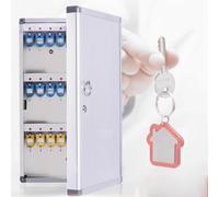 Armoires à 24/32/48/72/96 Clés en Aluminium, Placards à Clés pour Montage Mural, avec Porte-Clés Étiquettes & Numéros - en Métal(24Key)