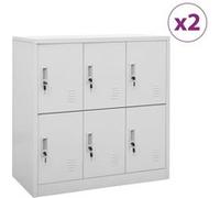 Armoires à casiers 2 pcs Gris clair 90x45x92,5 cm Acier gris clair G