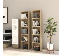 vidaXL Étagères CD lot de 2 Chêne Sonoma 21×16×93,5 cm Bois reconstitué