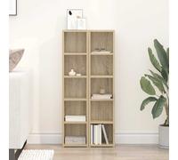 Armoires à CD Rangement Bureau Intérieur 2 pcs Noir Bois d’Ingénierie vidaXL