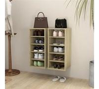 Vidaxl Armoires À Chaussures 2 Pcs Chêne Sonoma 31,5x35x70cm Aggloméré Multicolore