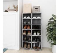 Vidaxl Armoires À Chaussures 2 Pcs Gris Béton 27,5x27x102 Cm Gris