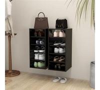 Armoires à chaussures 2 pcs Noir 31,5x35x70cm Bois d ingénierie Noir G