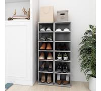 Vidaxl Armoire À Chaussures Gris Béton 27,5x27x102cm Bois D'ingénierie Gris