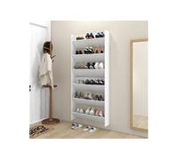 Armoires à chaussures murales 2 pcs Blanc 80x18x90 cm Aggloméré