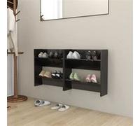 Vidaxl Armoires À Chaussures Murales 2 Pcs Noir Brillant 60x18x60 Cm Noir