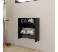 Armoires à Chaussures Murales Étagères Suspendues 2 pcs Gris Brillant vidaXL