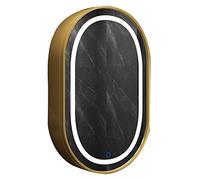 Armoires à Miroir Ovale éclairé par LED 50 * 80 cm Miroir Mural sans Cadre rétro-éclairé avec capteur Tactile avec Tampon Anti-buée Miroir Rond Mural avec