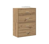 vidaXL Armoires 2 pcs avec 2 tiroirs – chêne artisanal, bois d'ingénierie – Marron