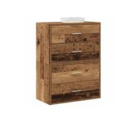 Vidaxl Armoires Avec 2 Tiroirs 2 Pcs Vieux Bois Bois D'ingénierie Marron