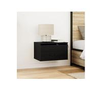 Armoires de chevet vidaXL avec lumières LED 2 pcs murales en chêne noir