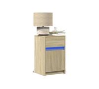 vidaXL Table de nuit 2 pcs avec lumières LED chêne Sonoma
