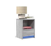 vidaXL Armoires de chevet 2 pièces avec lumières LED Sonoma gris