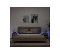 vidaXL Tables de chevet 2 pièces Vieux bois avec LED 40×39×48,5 cm