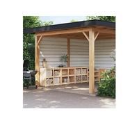 Vidaxl Armoires De Cuisine D'extérieur 3 Pcs Bois De Pin Massif Marron