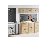 vidaXL Armoires de garage 2 pcs chêne sonoma bois d'ingénierie 3328334 Or