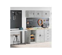 Armoires de garage 2 pcs gris béton bois d'ingénierie 3328272