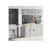 Armoires de garage 2 pcs gris béton bois d'ingénierie 3328299