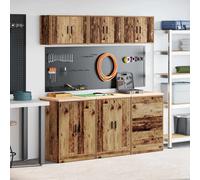 Armoires de garage 6 pcs vieux bois bois d'ingénierie vidaXL