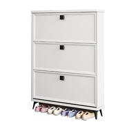 Armoires de rangement à chaussures couloir en placard mince armoires de placards minces , rack à chaussures minces, armoire à chaussures verticales blanches modernes, design fermé simple pour