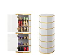 Armoires de rangement à chaussures Couloir Slim Armoires armoires de placards minces , 360 ° rangement de chaussures en métal rotatif pour armoire à chaussures debout en coin avec grande capacité