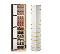 Armoires de rangement à chaussures Couloir Slim Armoires armoires de placards minces , 360 ° rangement de chaussures en métal rotatif pour armoire à chaussures debout en coin avec grande capacité